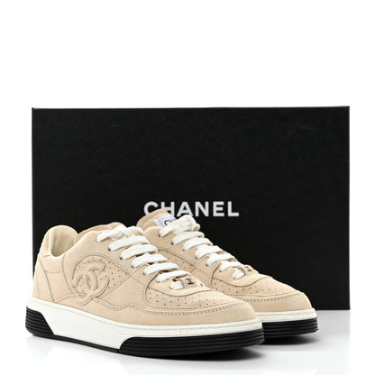 Chanel Suede Womens CC Sneakers 36 Light Beige 9 of 9