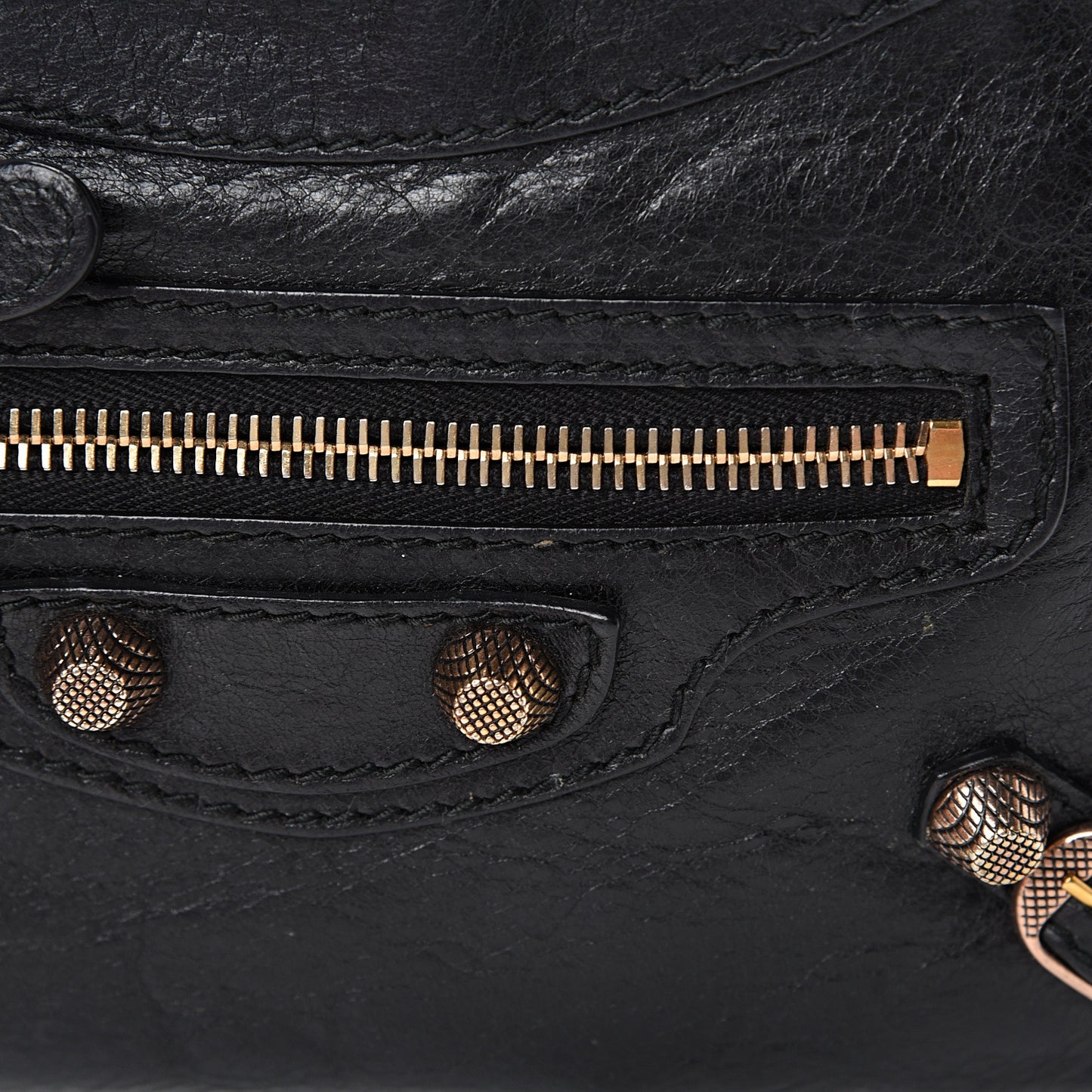 Agneau Giant 12 Rose Gold Hardware Hip Black