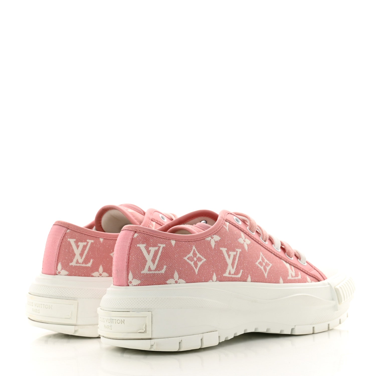 Louis Vuitton Denim Monogram Squad Sneakers 39.5 Pink 4 of 8