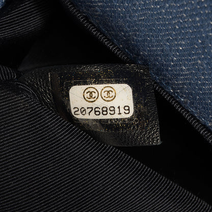 Chanel Denim Chevron Quilted Medium Boy Flap Blue 8 of 9
