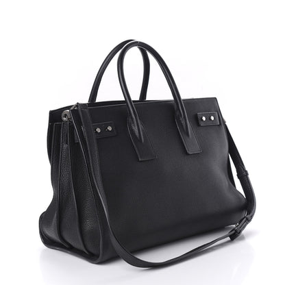 Saint Laurent Grained Calfskin Medium Souple Sac De Jour Black 4 of 13