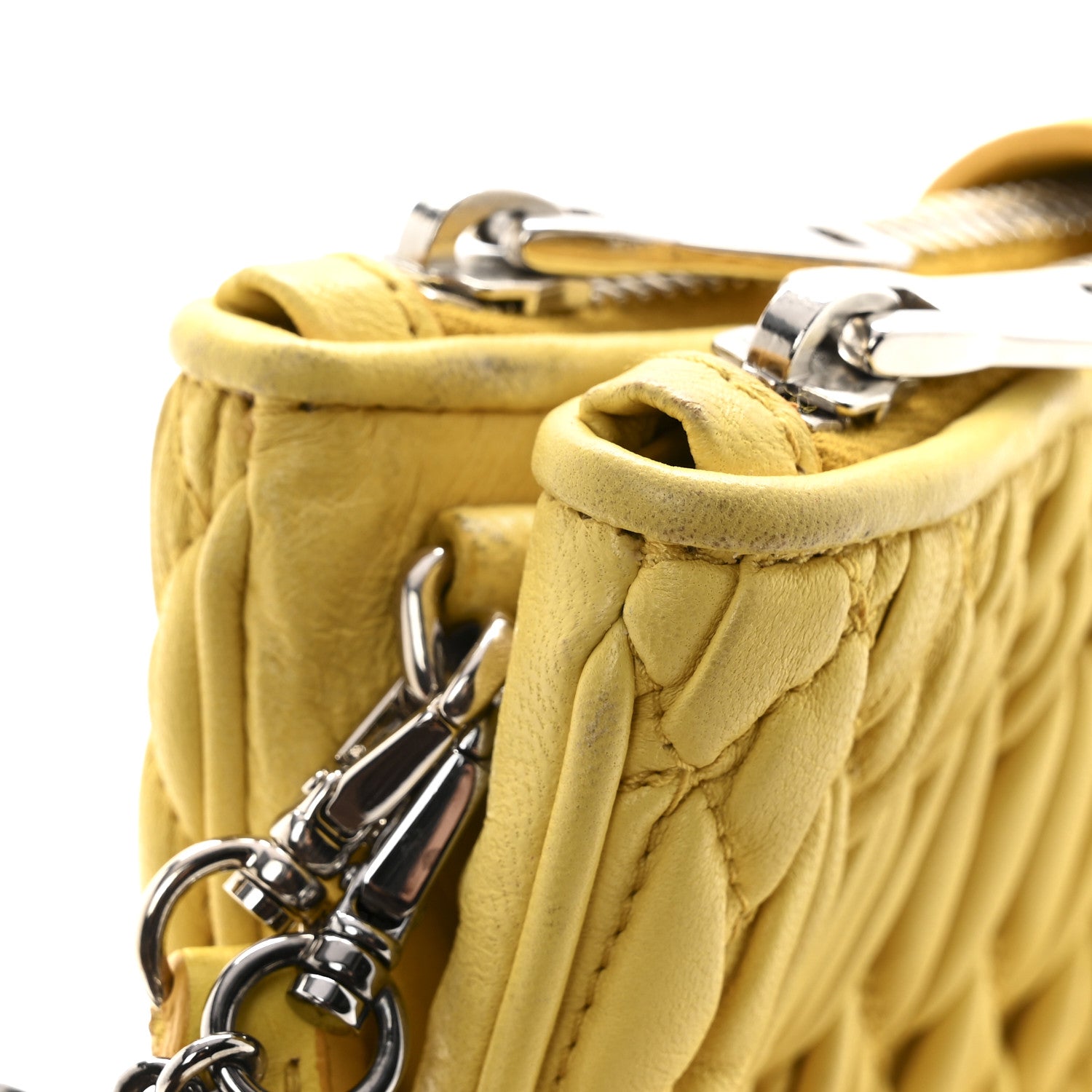 Miu Miu Nappa Matelasse Crystal Clutch Sole 14 of 19