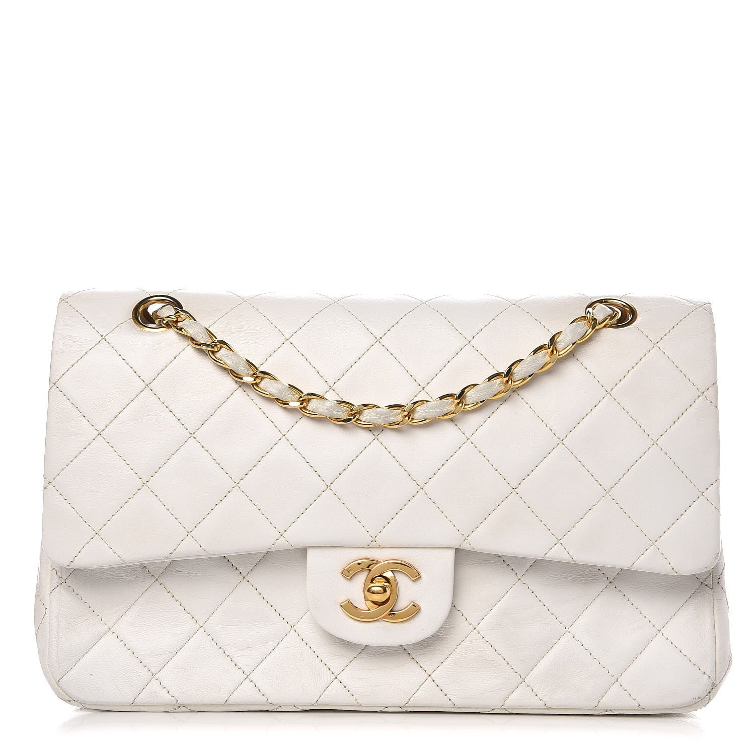 Chanel Lambskin Quilted Medium Double Flap White 1 of 21