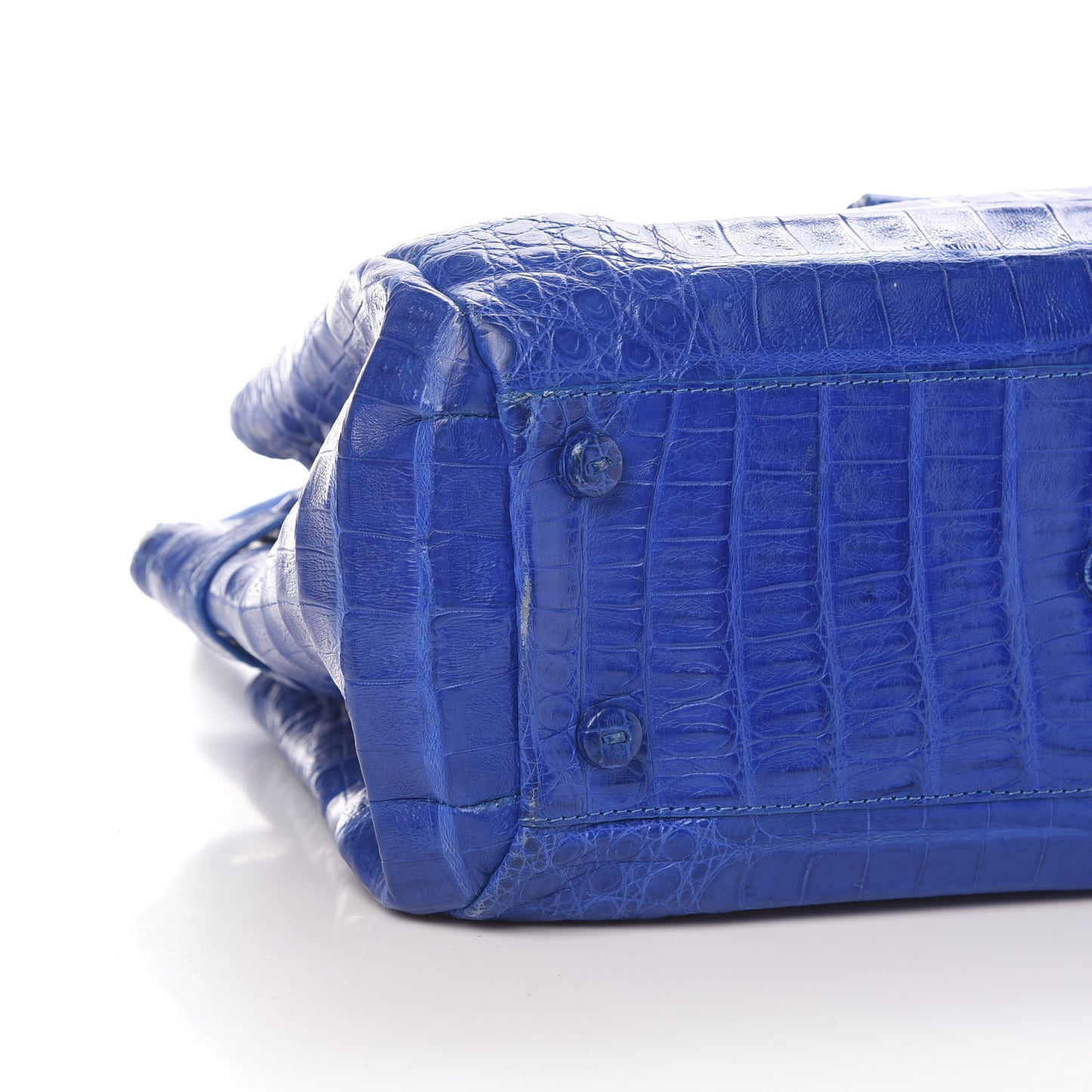 Crocodile Cristina Satchel Electric Blue