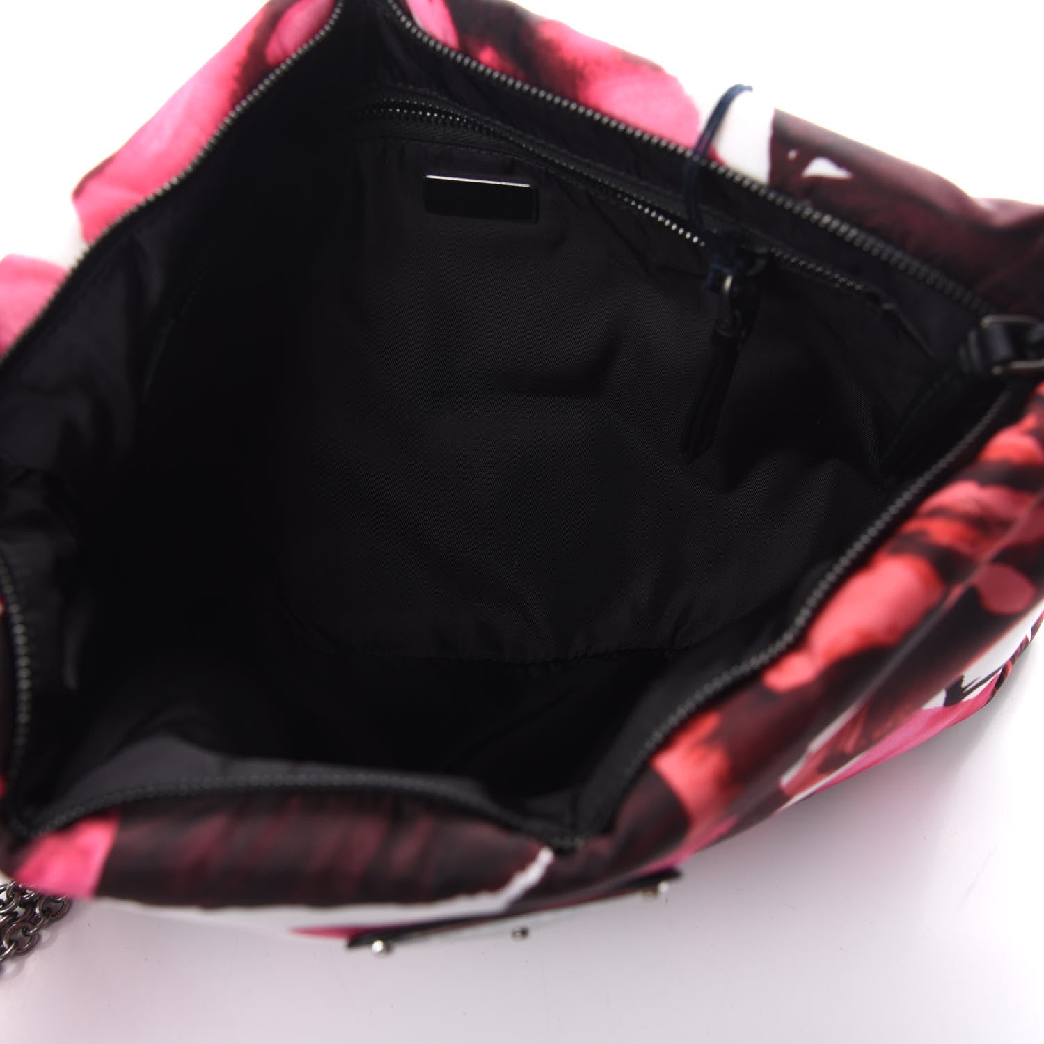 Prada Tessuto Soft Nylon Rose Print Small Chain Clutch Pink 5 of 8