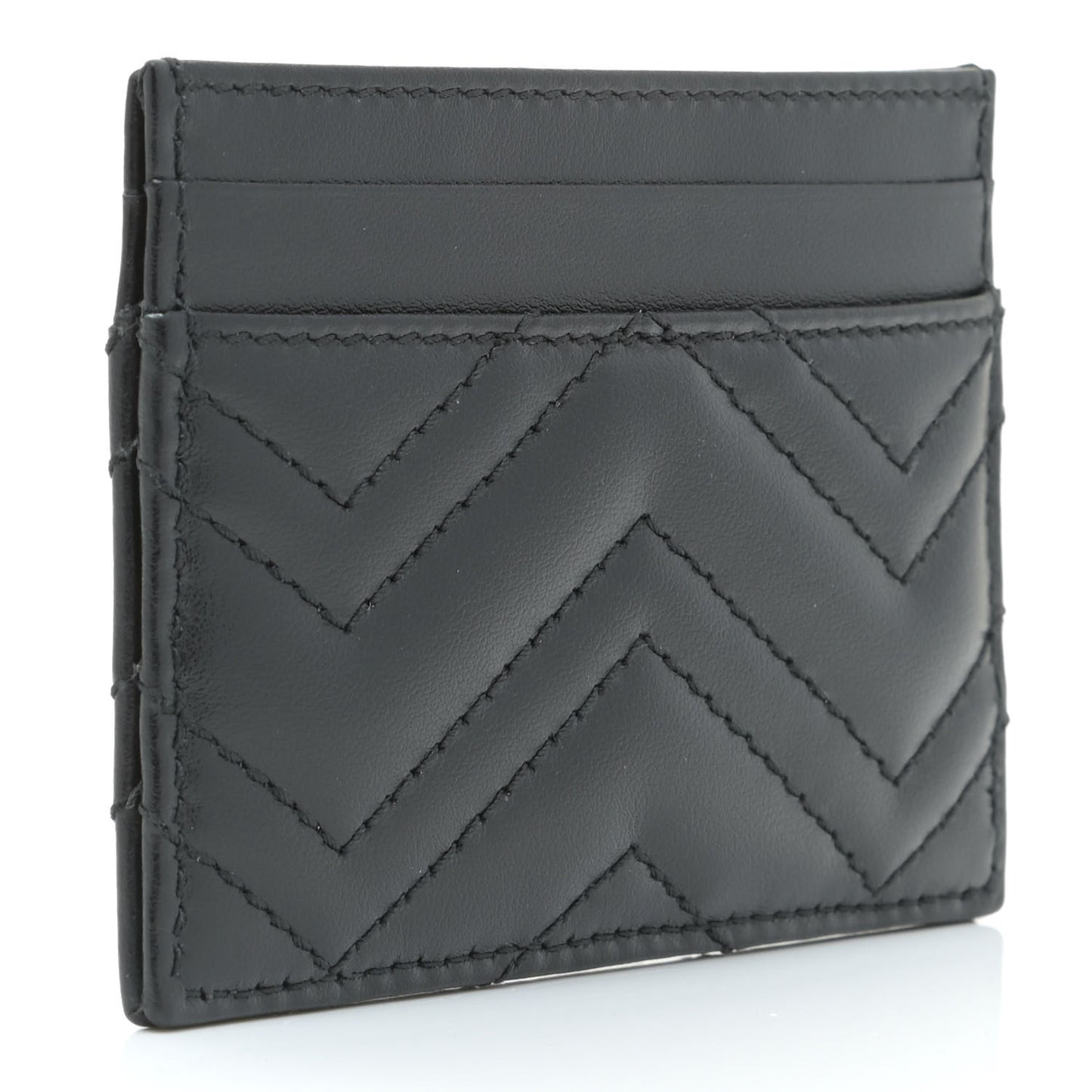Calfskin Matelasse GG Marmont Card Holder Black