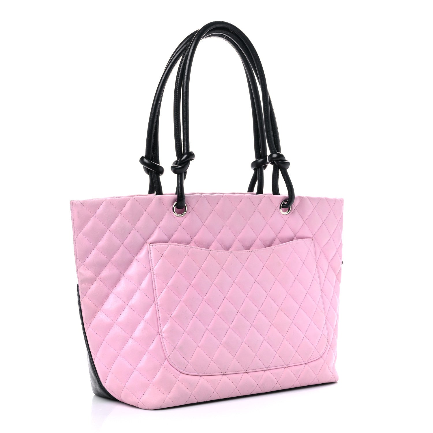 Chanel Calfskin Quilted Large Cambon Tote Pink Black 3 of 20