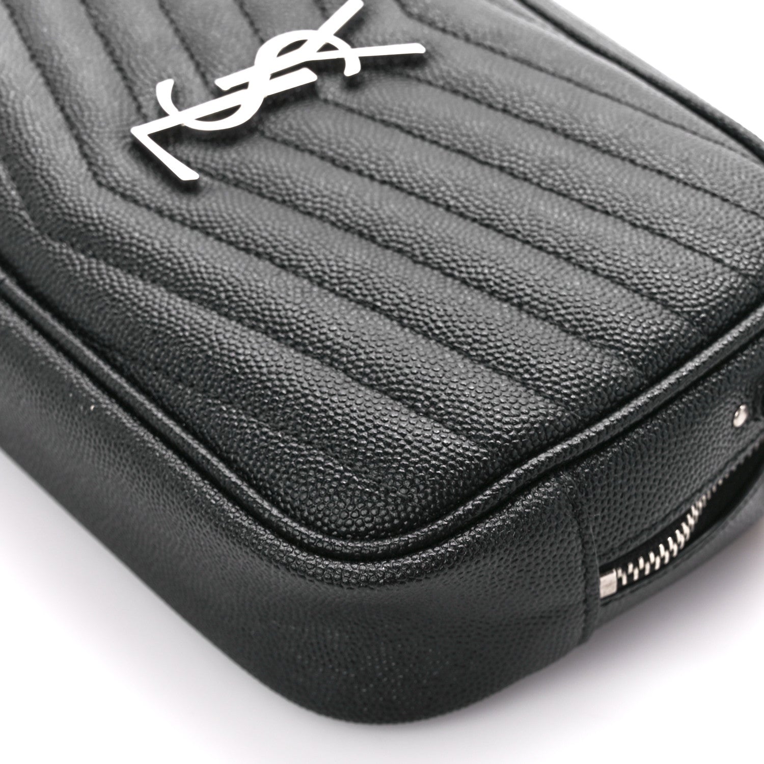Saint Laurent Grain De Poudre Matelasse Monogram Mini Lou Camera Bag Black 10 of 11