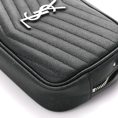 Saint Laurent Grain De Poudre Matelasse Monogram Mini Lou Camera Bag Black 10 of 11
