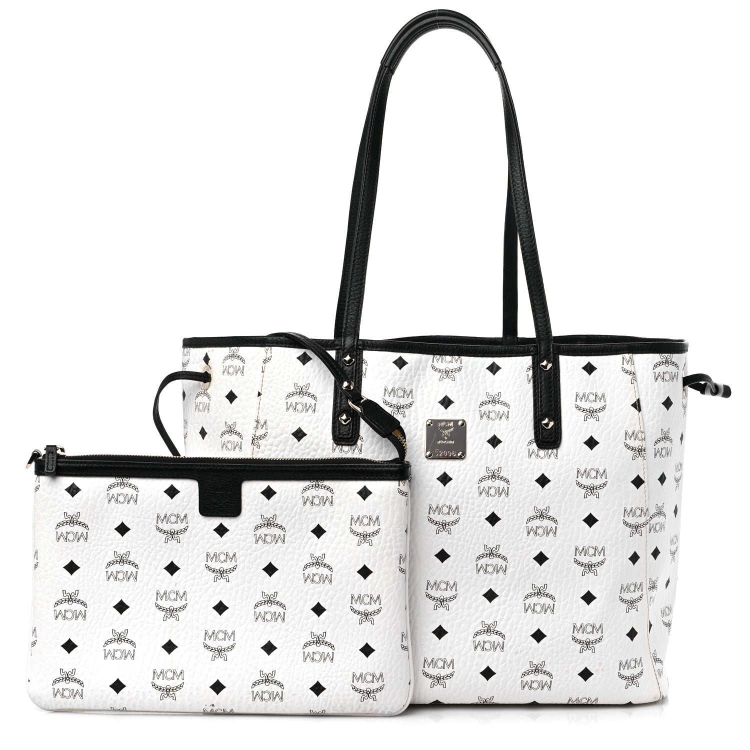 MCM Visetos Medium Project Reversible Shopper Tote White 1 of 17