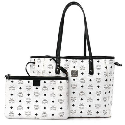 MCM Visetos Medium Project Reversible Shopper Tote White 1 of 17