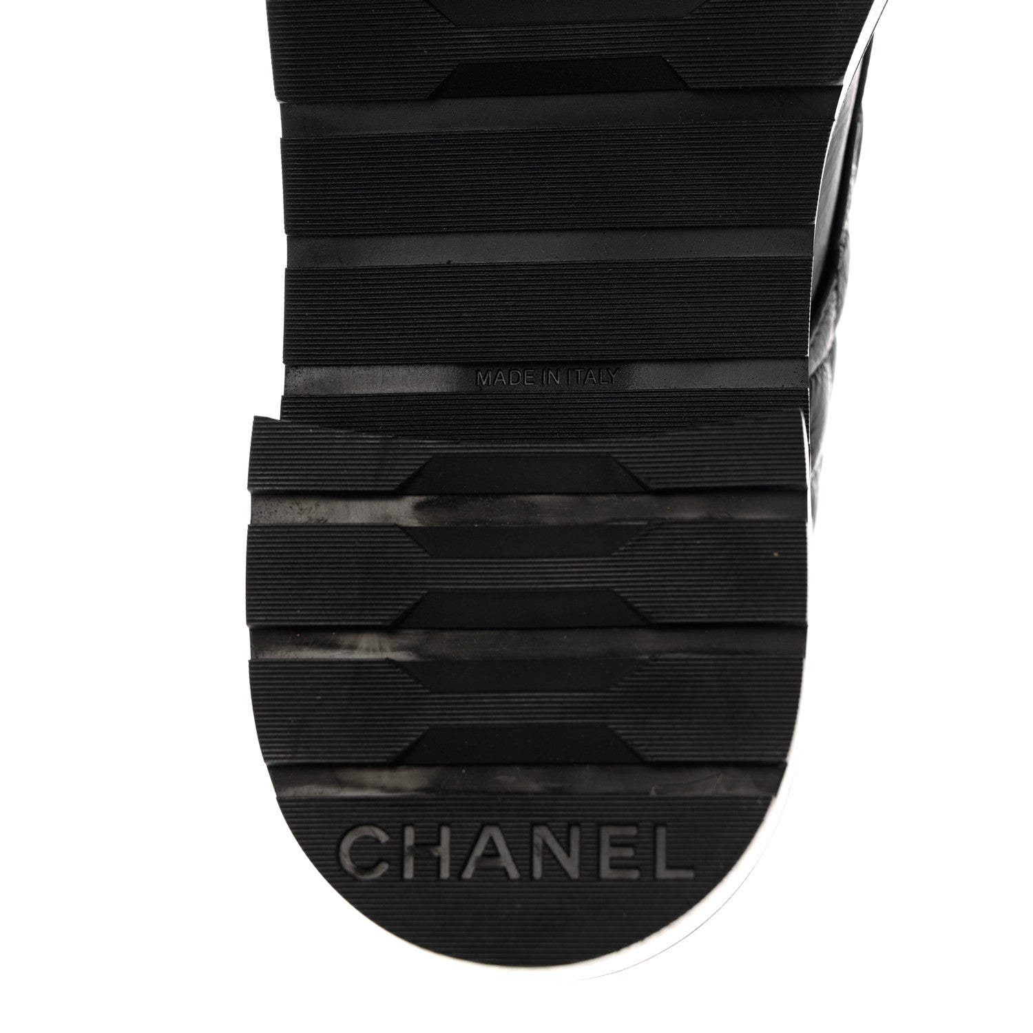 Chanel Shiny Goatskin Calfskin Quilted Lace Up Combat Boots 40 Black 8 of 9