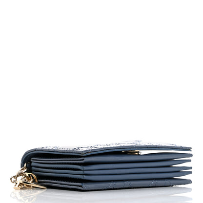 Christian Dior Patent Cannage Nano Lady Dior Chain Card Holder Cloud Blue 3 of 14