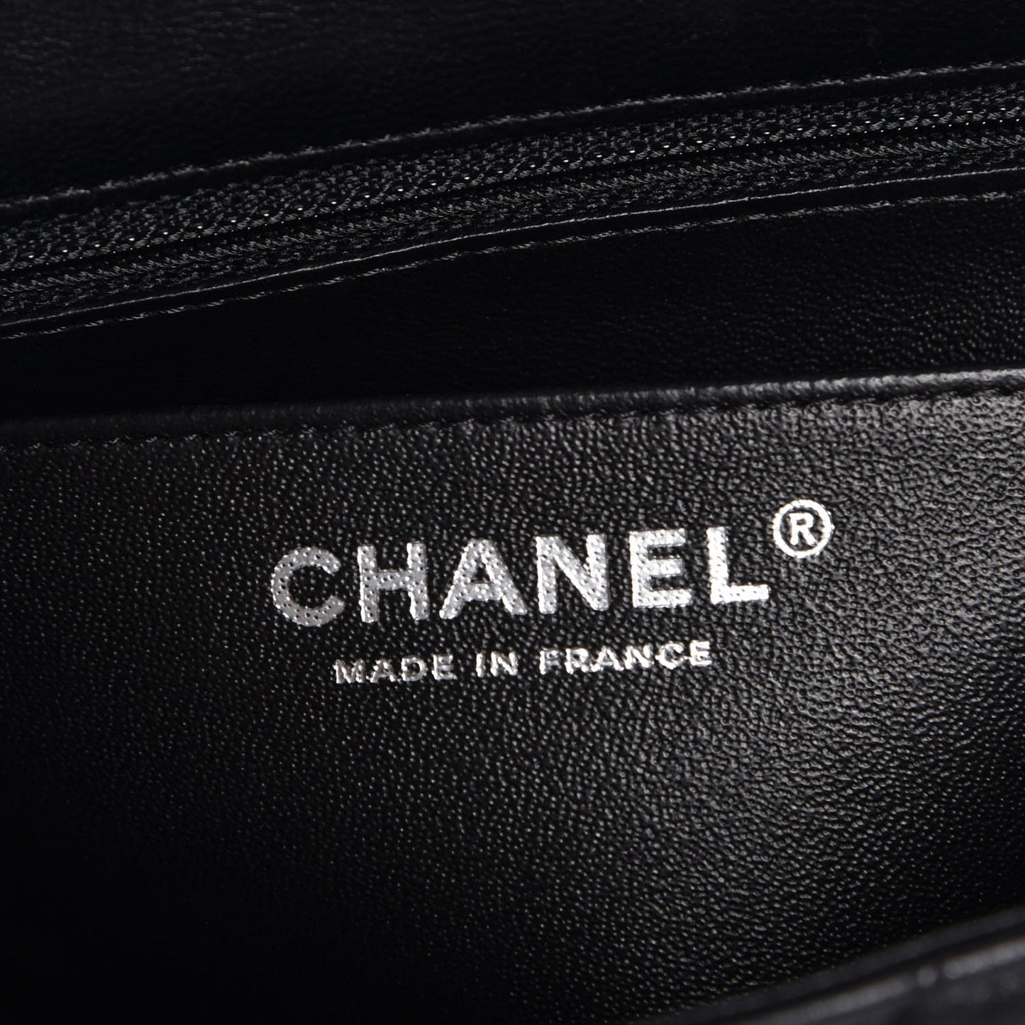 Lambskin Chevron Quilted Mini Square Flap Black