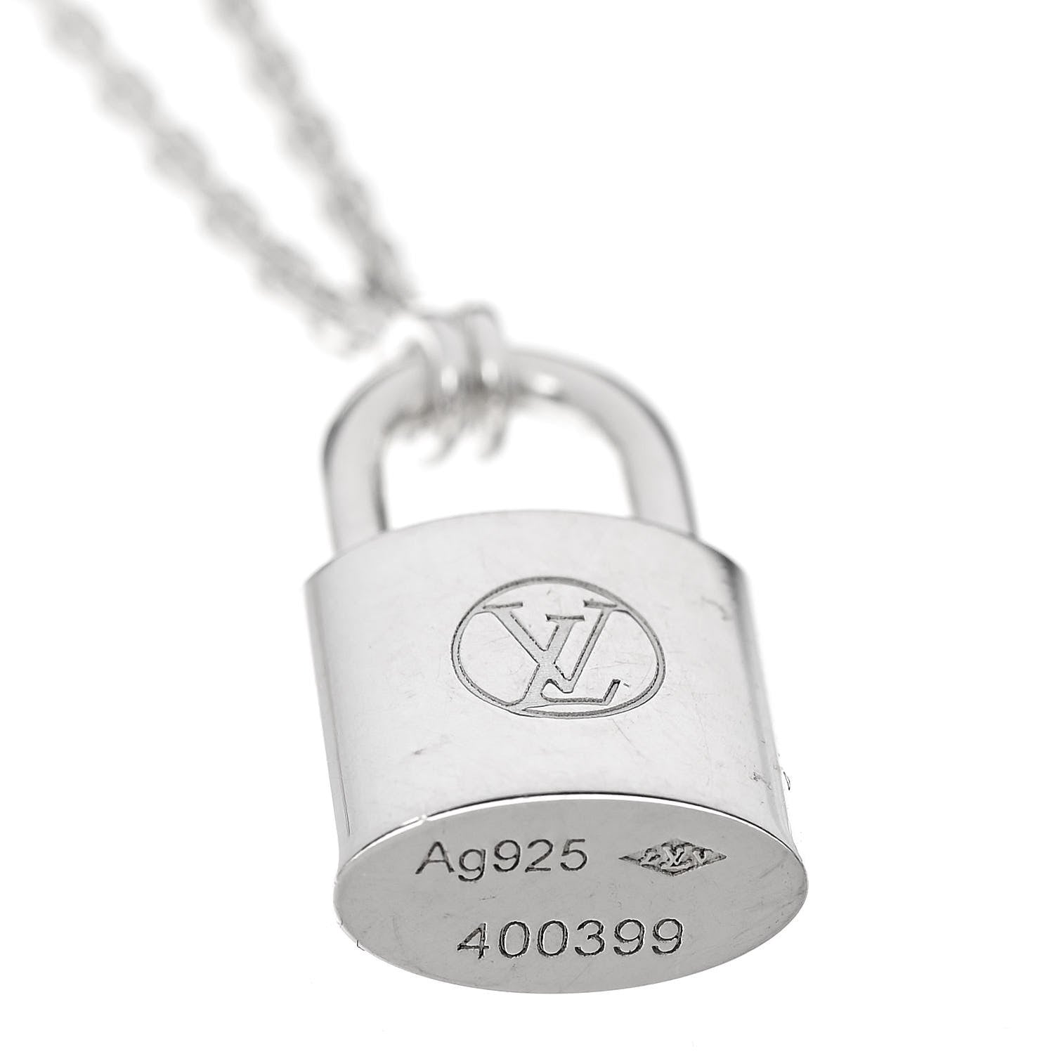 Louis Vuitton Sterling Silver Lockit Necklace 4 of 4