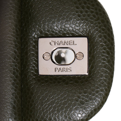 Chanel Caviar Quilted Jumbo Double Flap Dark Green 6 of 9