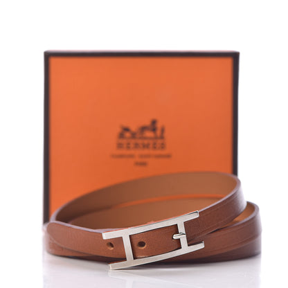 Hermes Tadelakt Hapi 3 MM Triple Tour Bracelet S Fauve 7 of 7