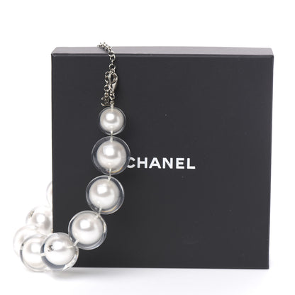 Chanel Acrylic Pearl Short Necklace Silver 5 of 5