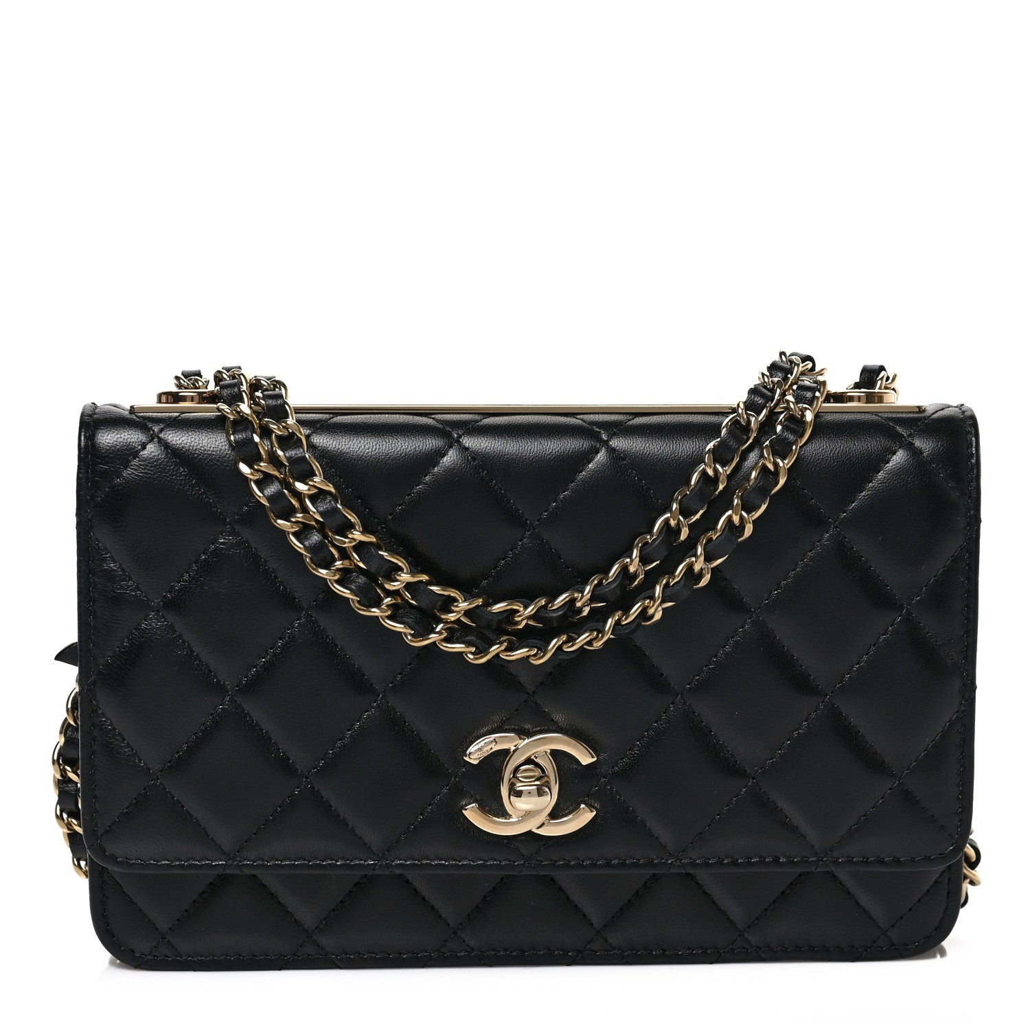 Chanel Lambskin Quilted Trendy CC Wallet On Chain WOC Black 1 of 9