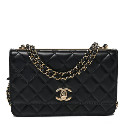 Chanel Lambskin Quilted Trendy CC Wallet On Chain WOC Black 1 of 9