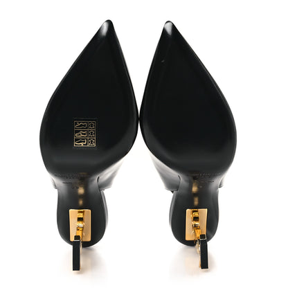 Saint Laurent Patent Opyum 85 Slingback Pumps 36 Black Gold 6 of 10