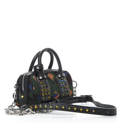 MCM Nylon Crystal Lion Camo Boston Satchel Multicolor 3 of 11