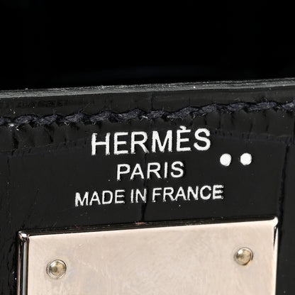 Hermes Shiny Niloticus Crocodile Kelly Sellier 28 Bleu Abysse 6 of 17