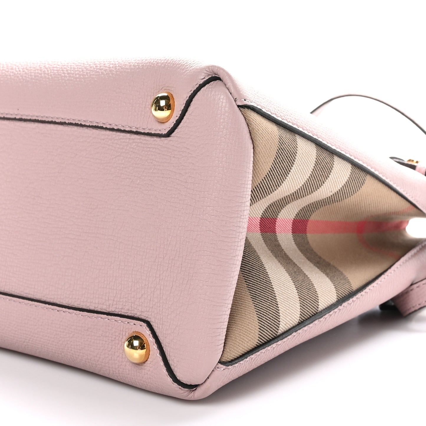 Derby Calfskin House Check Medium Banner Tote Pale Orchid