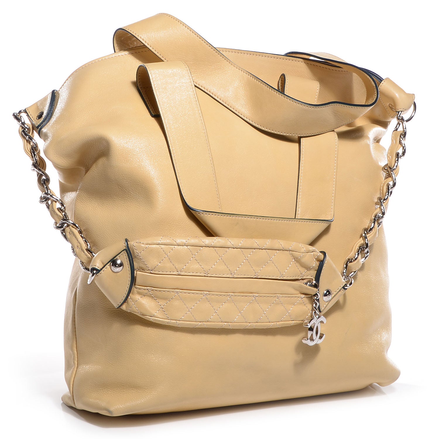 Chanel Lambskin North South Edgy Tote Beige 3 of 7