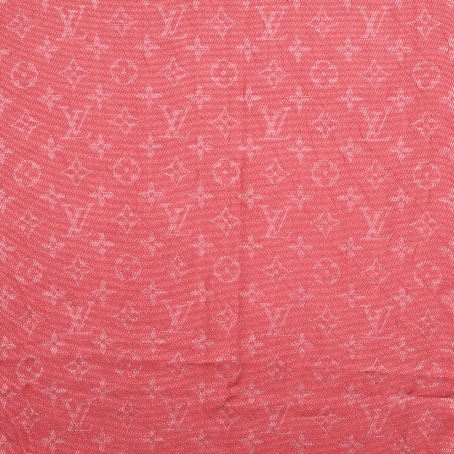 Silk Wool Monogram Voile Shawl Corail