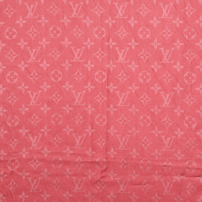 Louis Vuitton Silk Wool Monogram Voile Shawl Corail 1 of 5