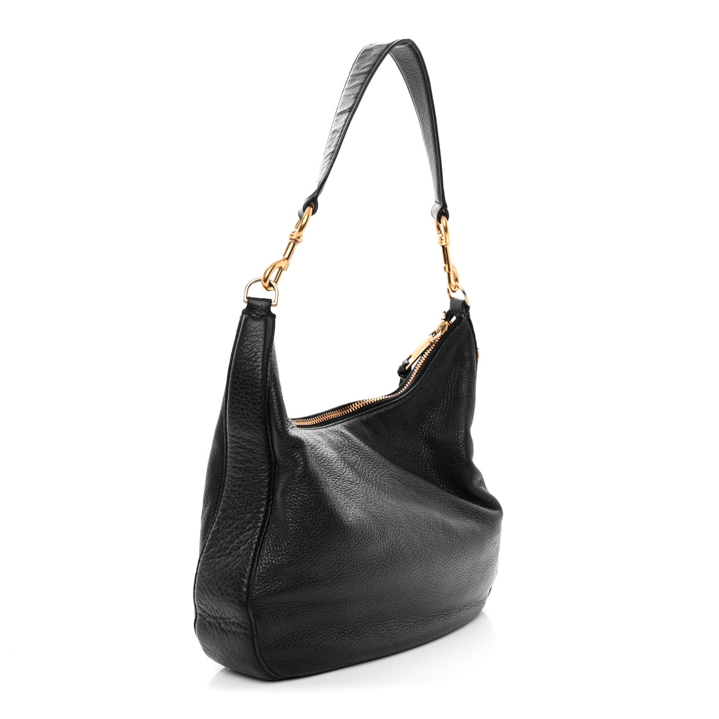 Pebbled Calfskin Hobo Black