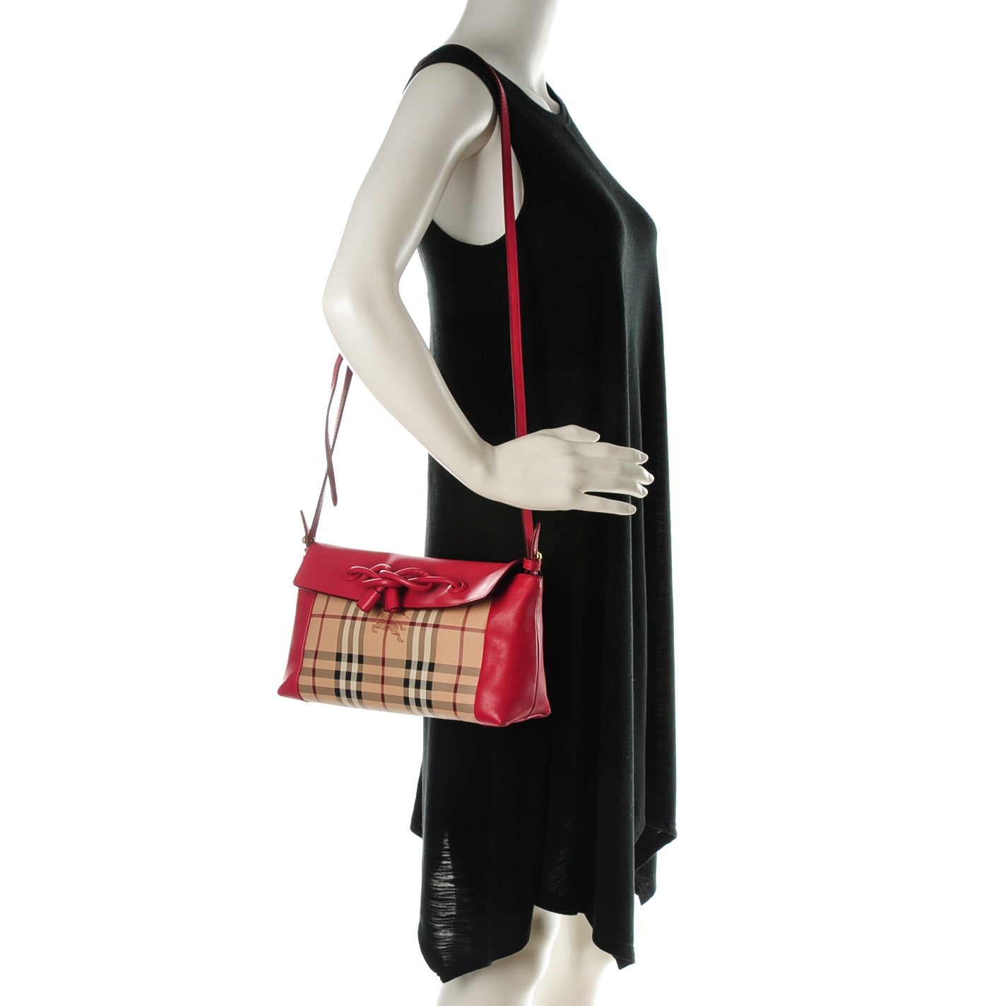 Burberry Haymarket Check Small Leah Shoulder Bag Pink Azalea 2 of 8