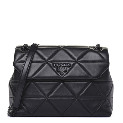 Prada Nappa Triangle Stitched Large Spectrum Bag Black 1 of 18