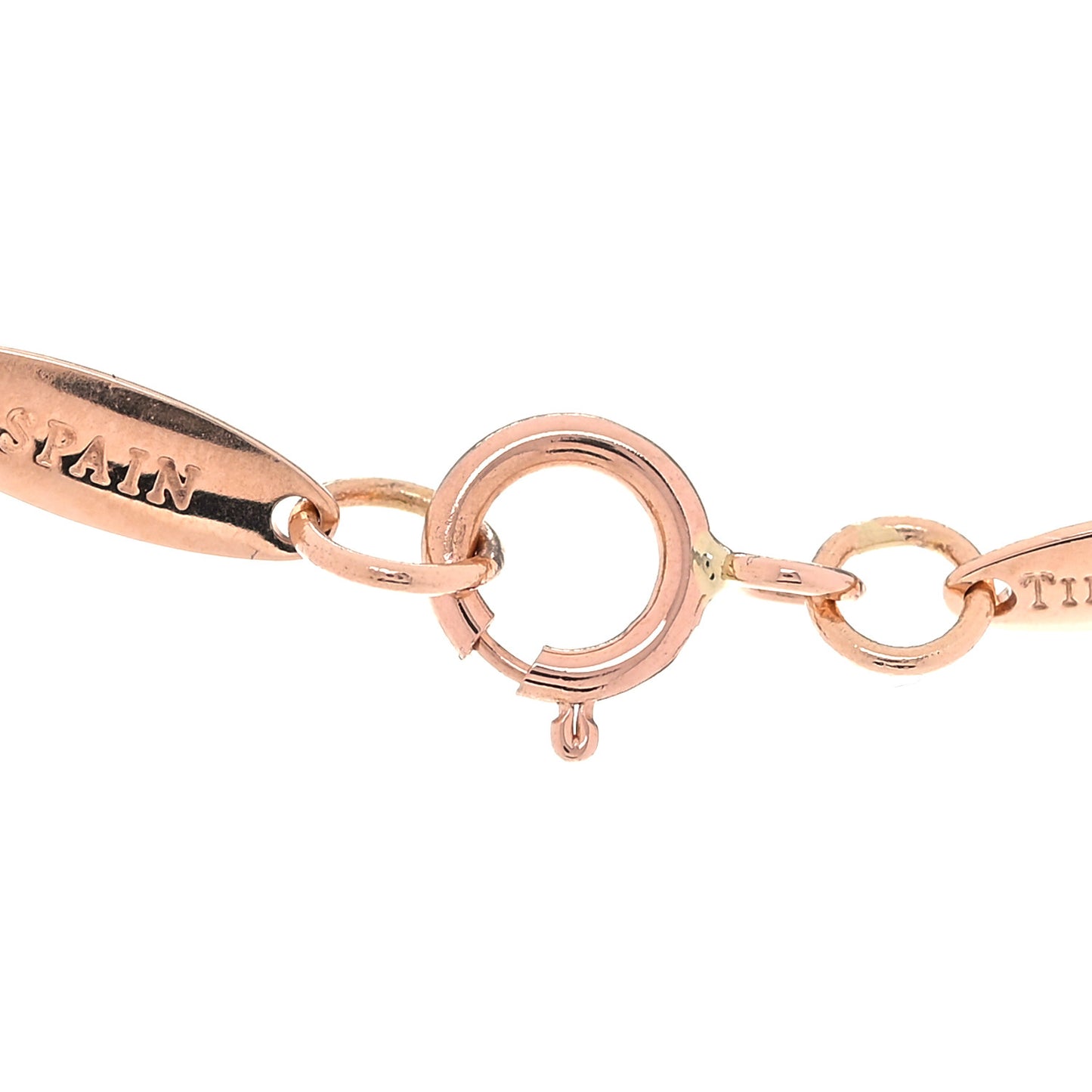 18K Rose Gold 2 Diamond Elsa Peretti Diamonds by the Yard Open Heart Pendant Necklace