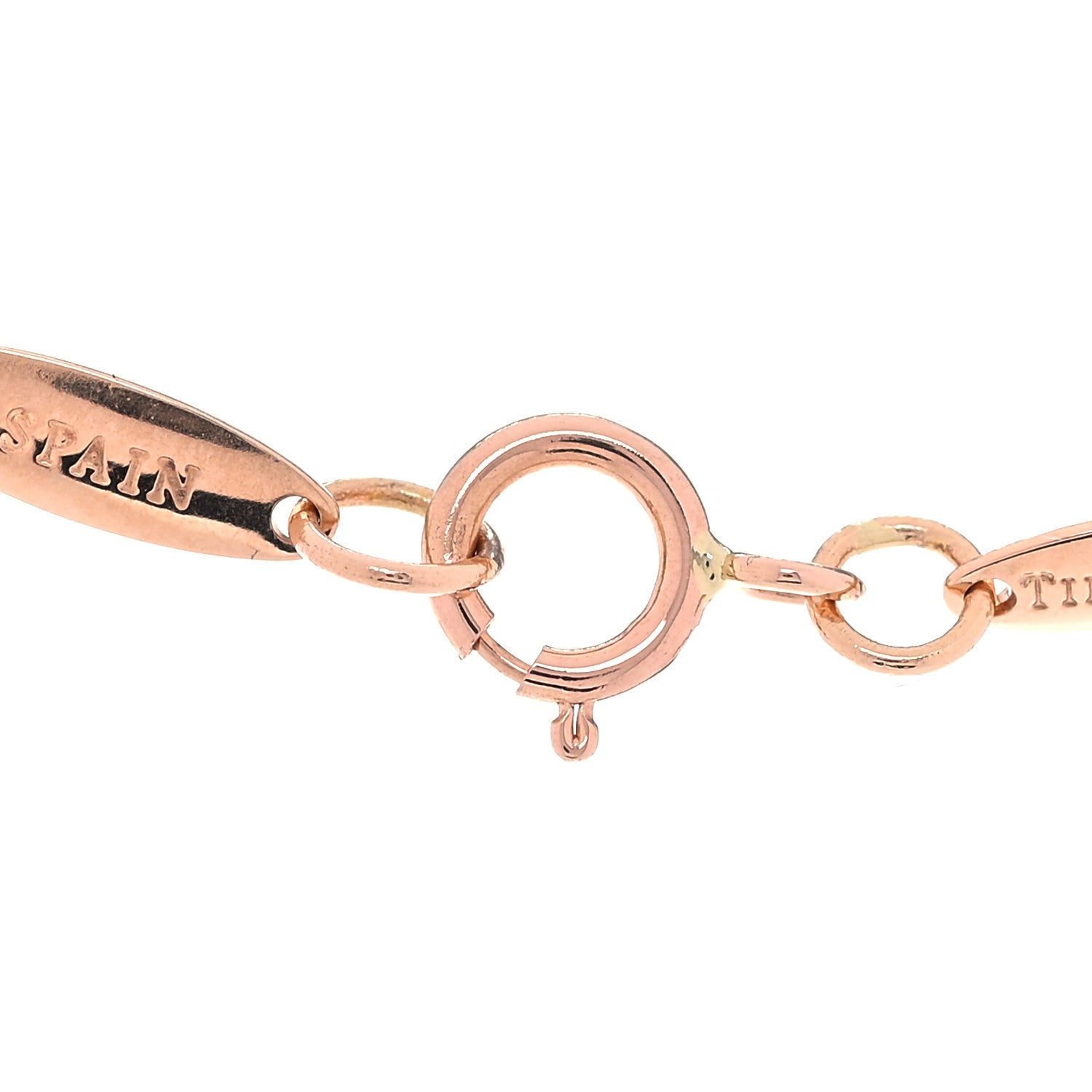 Tiffany 18K Rose Gold 2 Diamond Elsa Peretti Diamonds by the Yard Open Heart Pendant Necklace 4 of 8