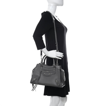 Balenciaga Grained Calfskin Neo Classic Silver Hardware S City Dark Grey 2 of 10