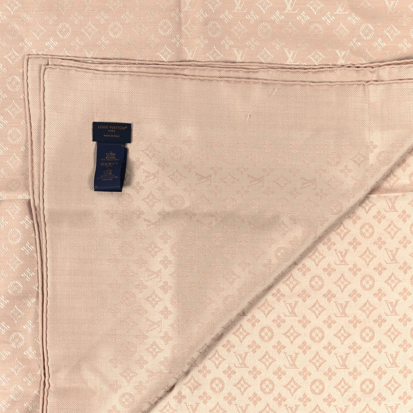 Wool Silk Monogram Evermore Shawl Latte