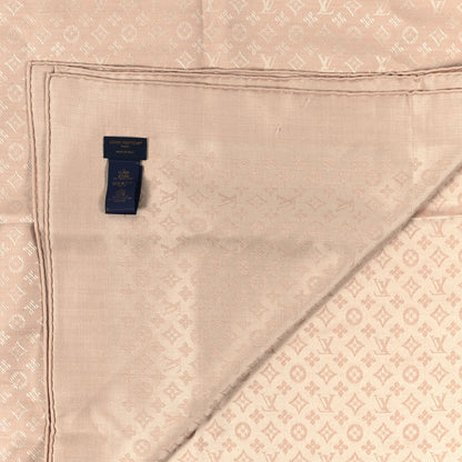 Louis Vuitton Wool Silk Monogram Evermore Shawl Latte 3 of 4