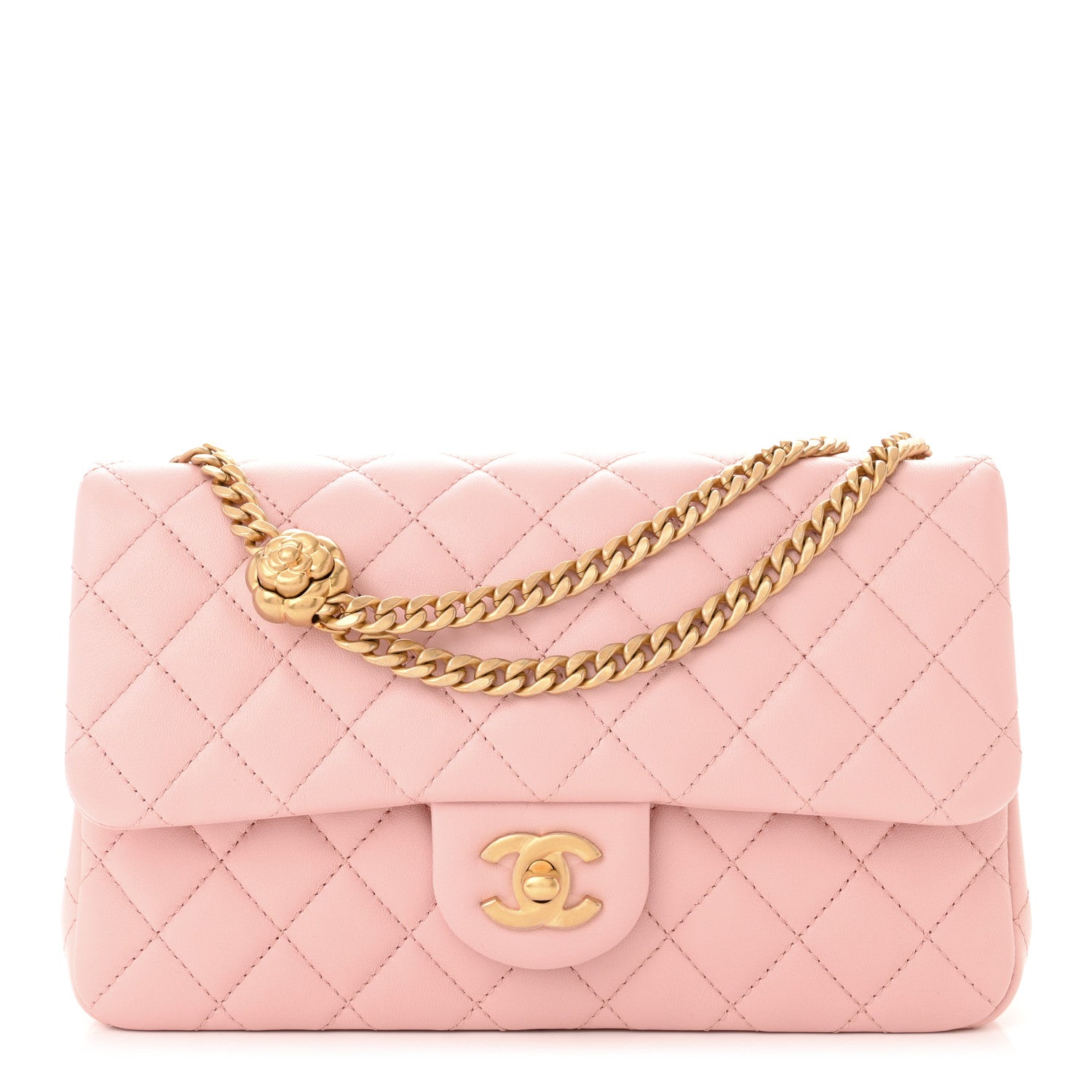 Chanel Lambskin Quilted Small Sweet Camellia Flap Light Pink 1 of 10