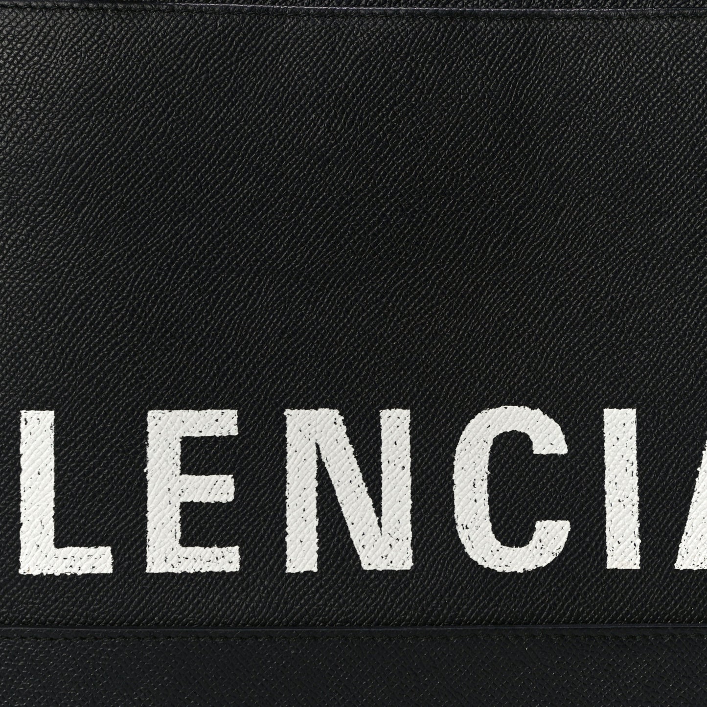 Signature Grained Calfskin Logo M Ville Top Handle Bag Black