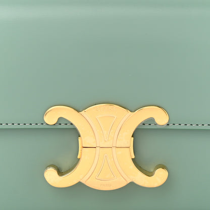 Celine Shiny Calfskin Triomphe Shoulder Bag Celadon 9 of 11