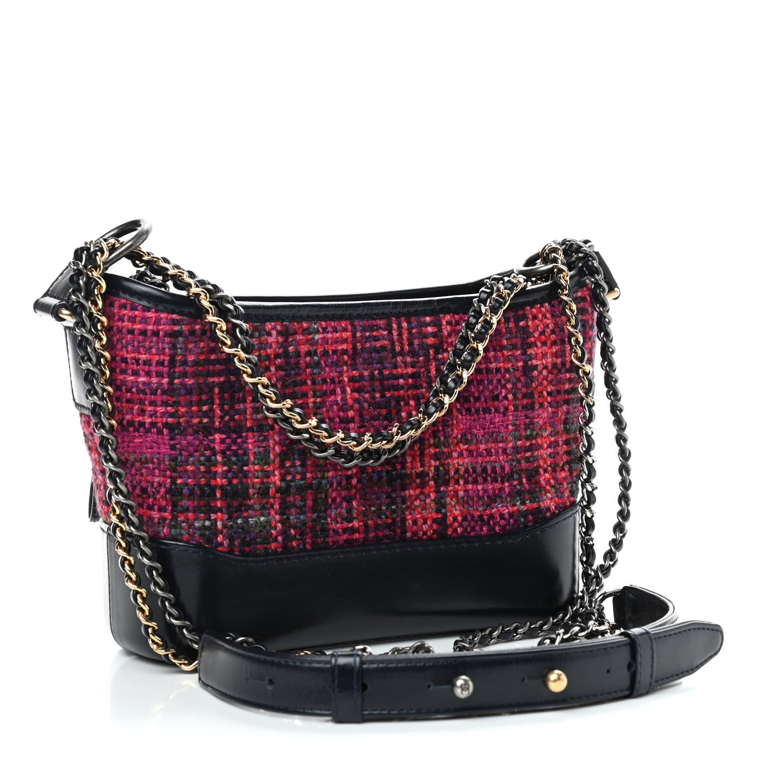 Chanel Tweed Calfskin Small Gabrielle Hobo Dark Navy 3 of 9