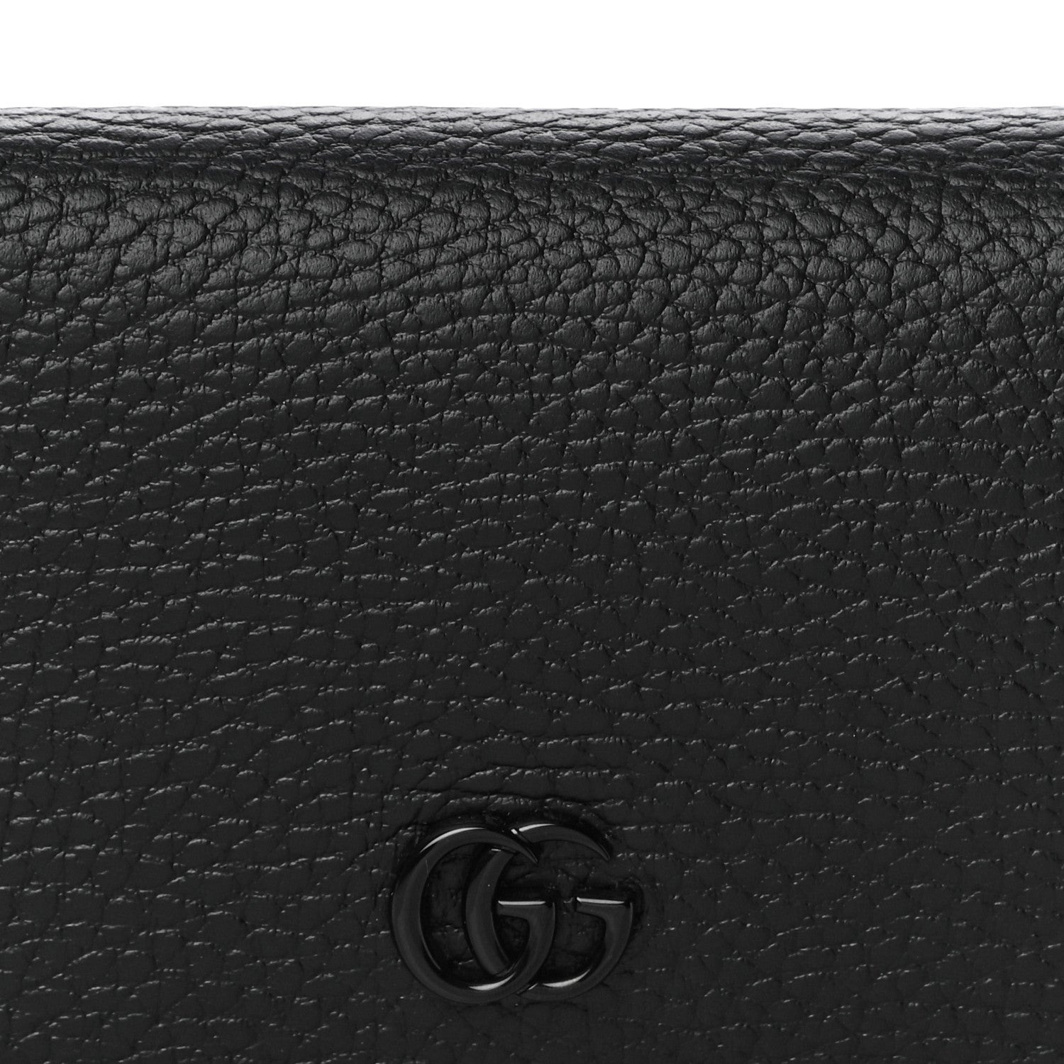 Gucci Dollar Calfskin Enamel Monochrome GG Marmont Card Case Black 7 of 10