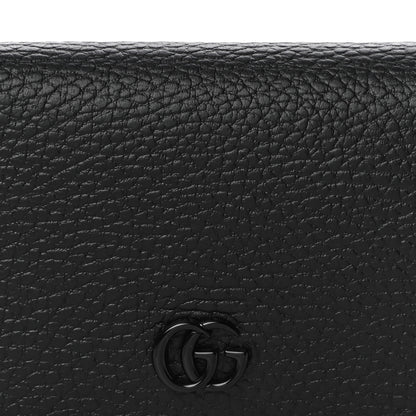 Gucci Dollar Calfskin Enamel Monochrome GG Marmont Card Case Black 7 of 10