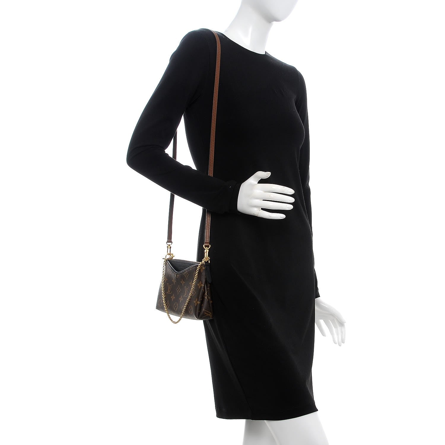 Louis Vuitton Monogram Pallas Clutch Black 2 of 8