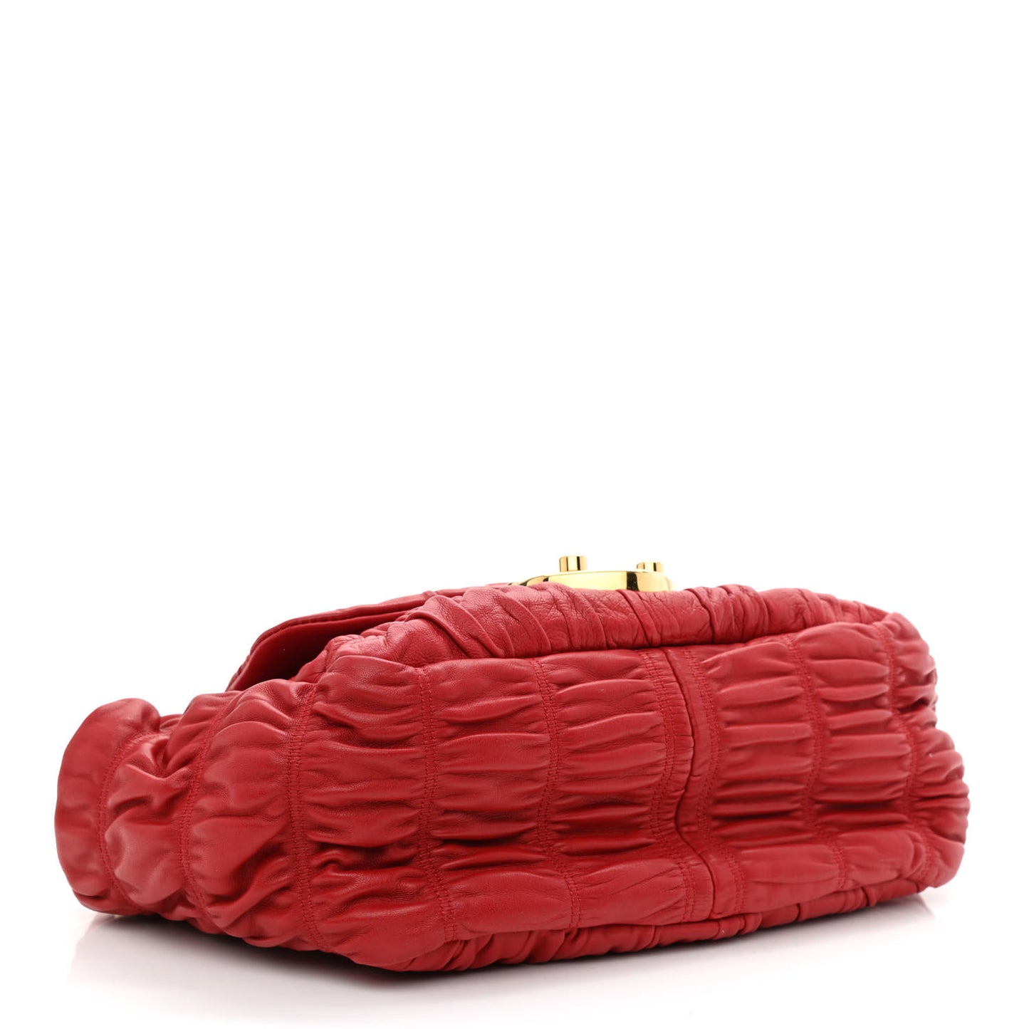 Nappa Dressy Gaufre Flap Bag Rosso