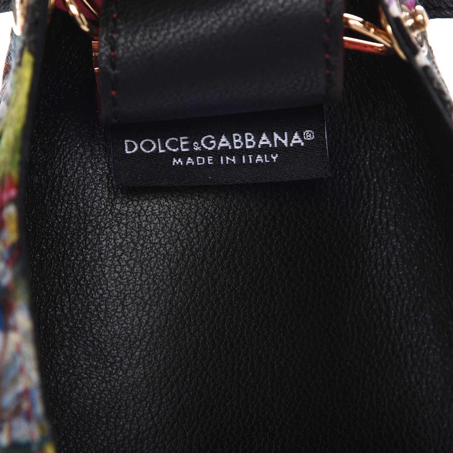 Dolce & Gabbana Lambskin Fabric Printed Coat Key Holder Pink 8 of 8