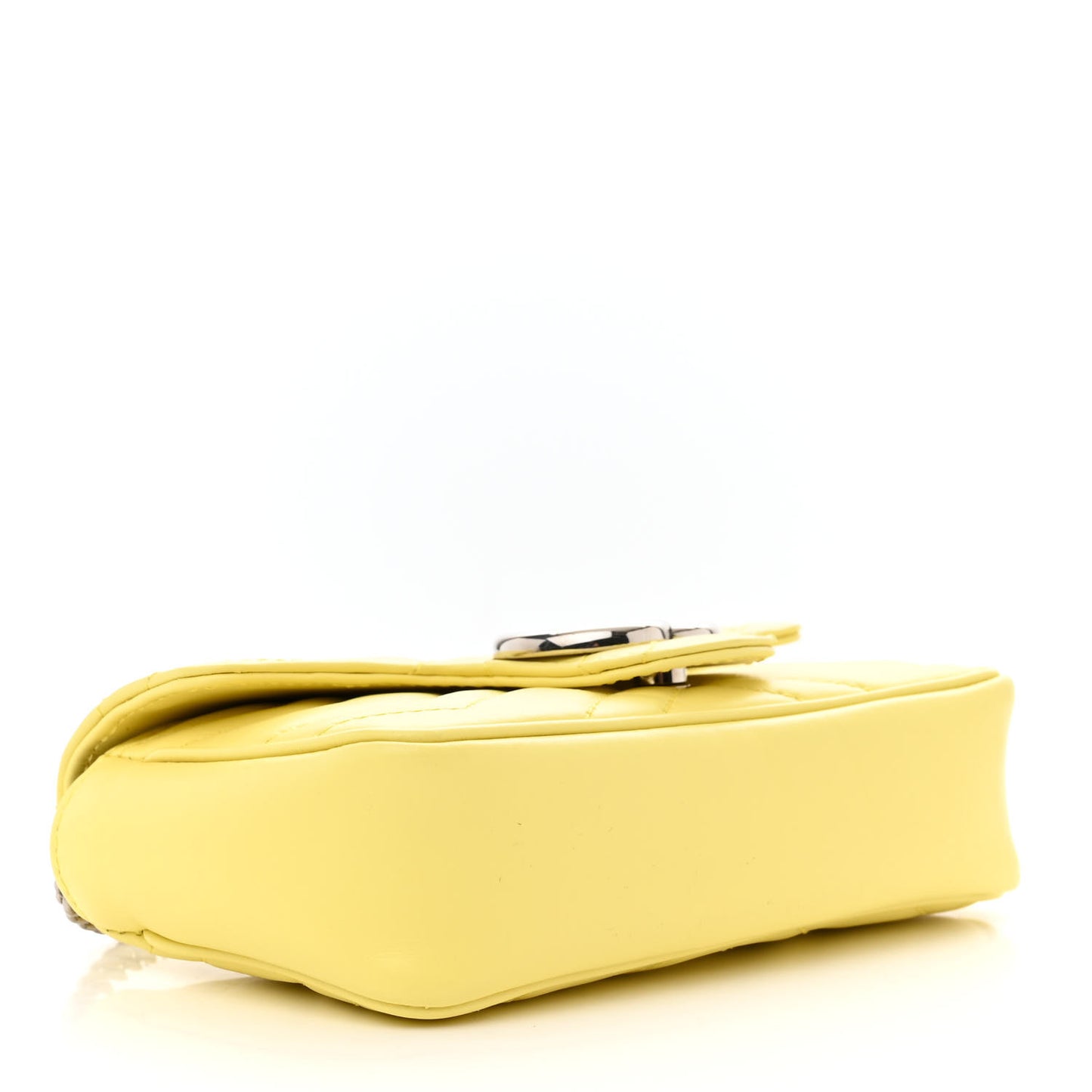 Calfskin Matelasse Super Mini GG Marmont Shoulder Bag Banana