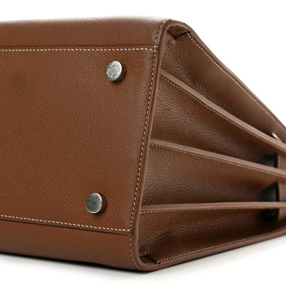 Saint Laurent Grained Calfskin Topstitch Small Classic Sac De Jour Taupe 11 of 14